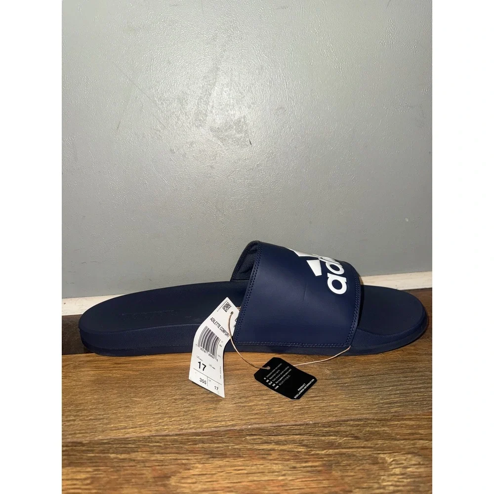 NWT Adidas Adilette Comfort Slides-Navy Size 17